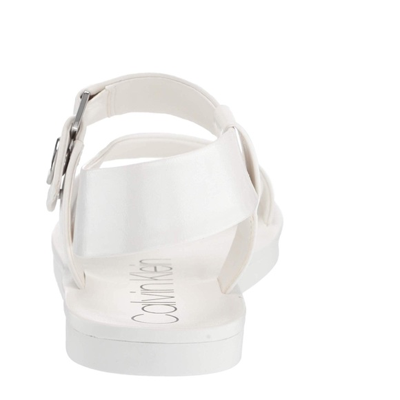 Calvin Klein Leather Peep Toe Ankle Strap Sandals - Picture 8 of 8